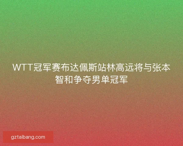 WTT冠军赛布达佩斯站林高远将与张本智和争夺男单冠军